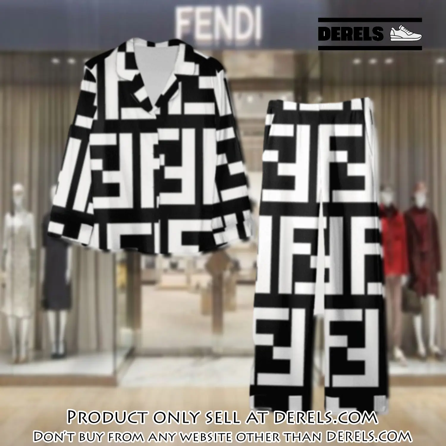 Trending luxury fendi satin pajama set pjs1050 dr3448240